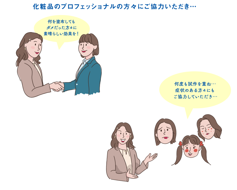 化粧品のプロフェッショナルの方々にご協力いただき